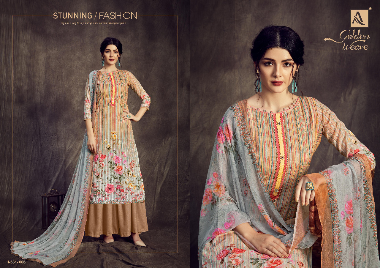Alok  Presents  Golden Weave Designer Dress Material Collection