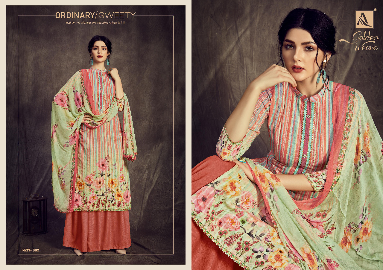 Alok  Presents  Golden Weave Designer Dress Material Collection