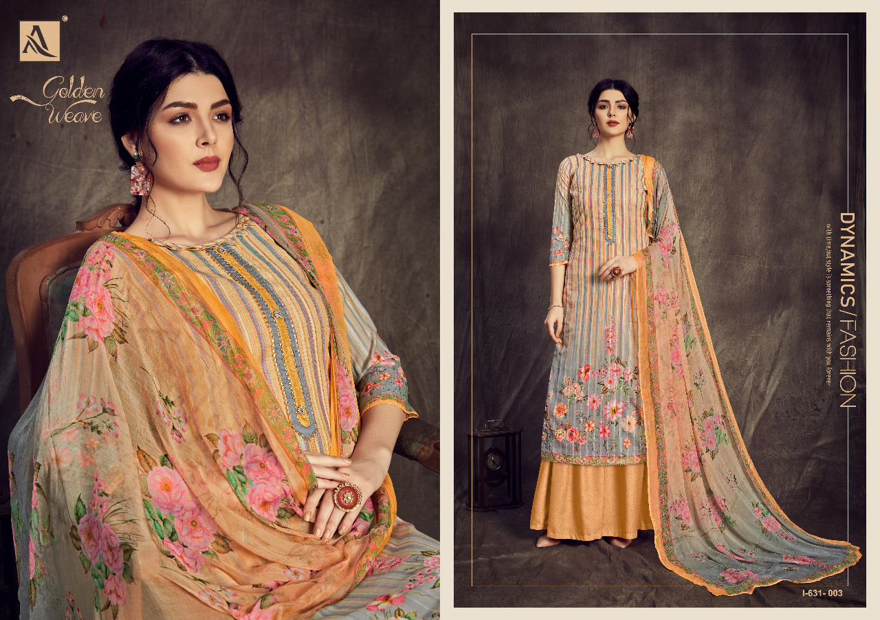 Alok  Presents  Golden Weave Designer Dress Material Collection