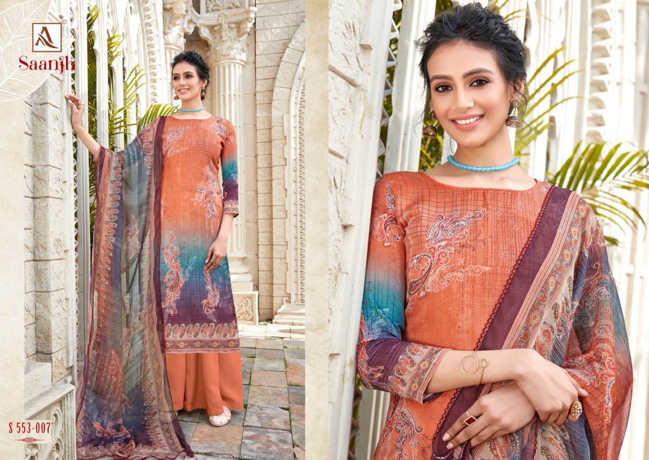 Alok Presents  Saanjh Digital Printed Designer Dress Material Collection