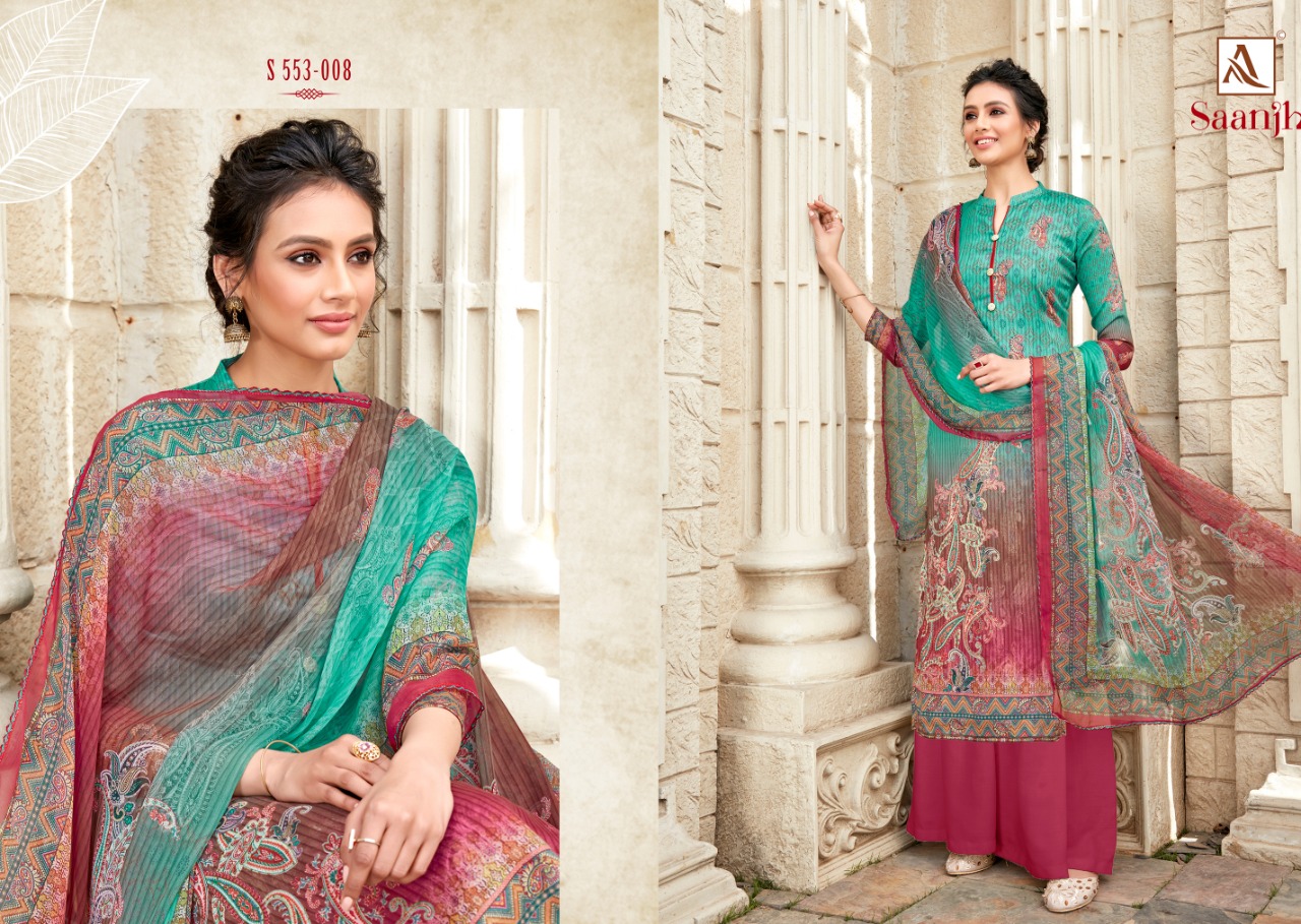 Alok Presents  Saanjh Digital Printed Designer Dress Material Collection