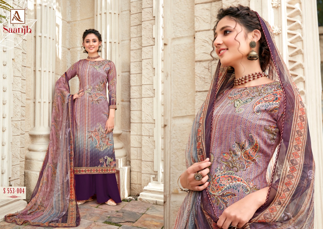 Alok Presents  Saanjh Digital Printed Designer Dress Material Collection