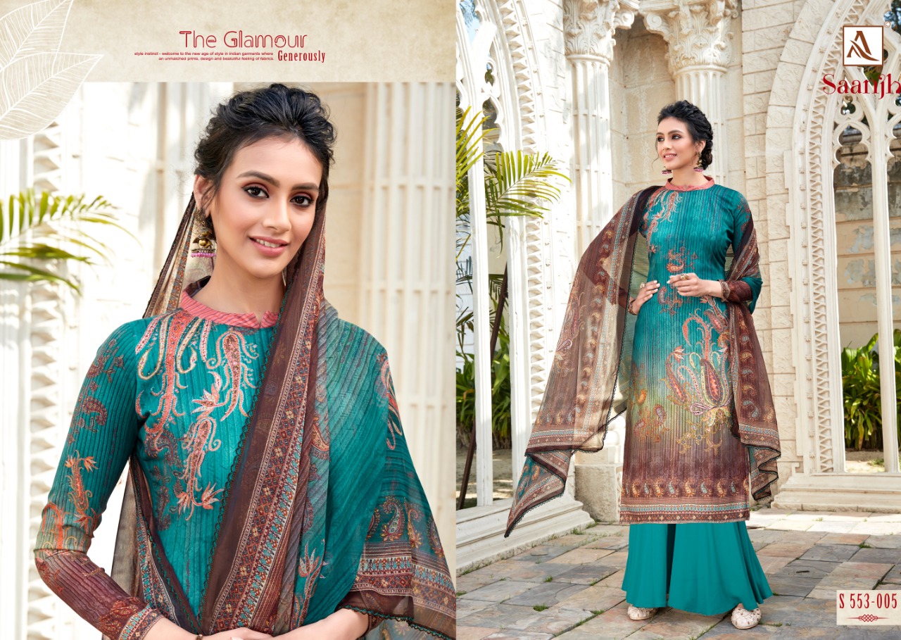 Alok Presents  Saanjh Digital Printed Designer Dress Material Collection