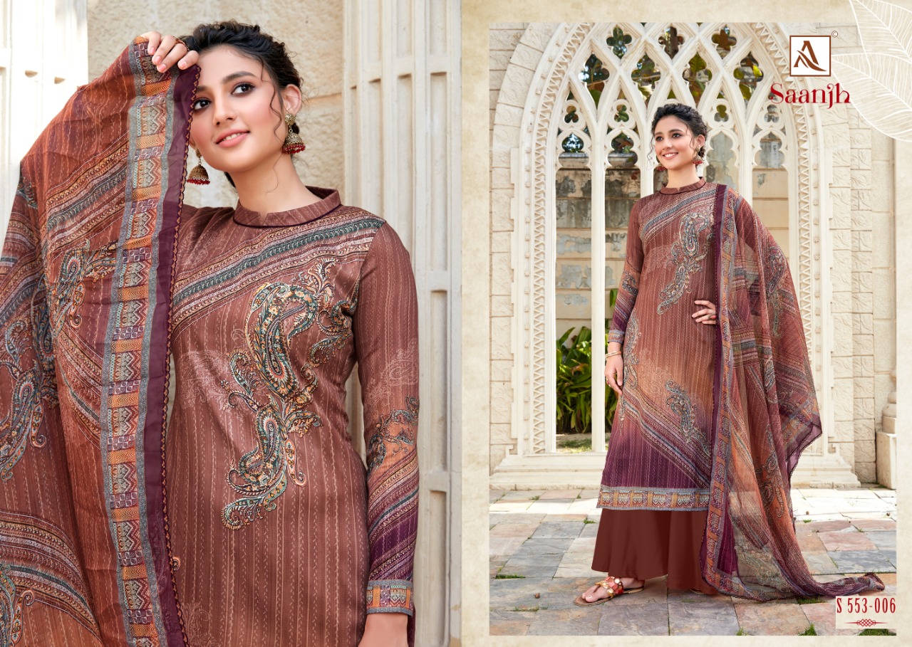 Alok Presents  Saanjh Digital Printed Designer Dress Material Collection