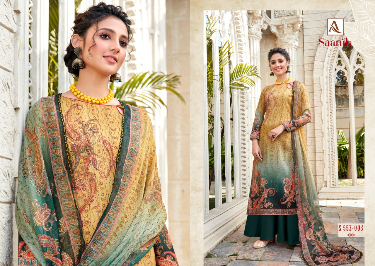 Alok Presents  Saanjh Digital Printed Designer Dress Material Collection