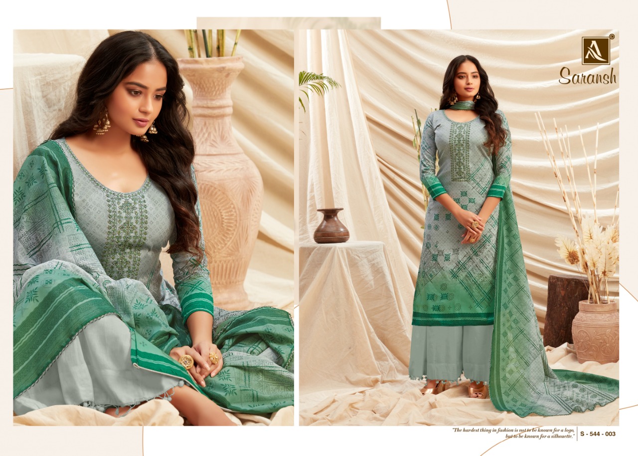 Alok Presents Saransh   Designer Dress Material Collection