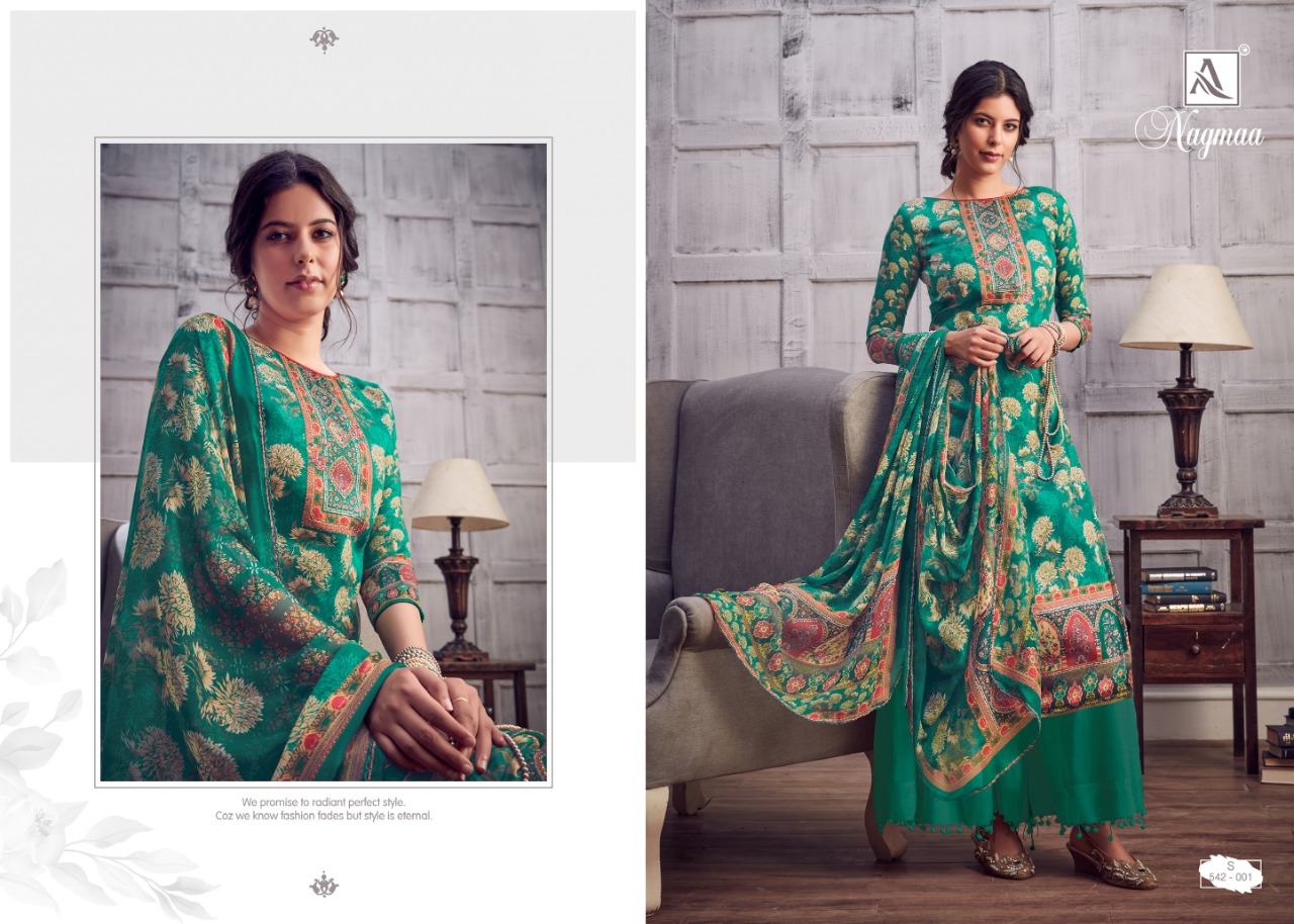 Alok  Presrnts  Nagmaa Designer Dress Material Collection