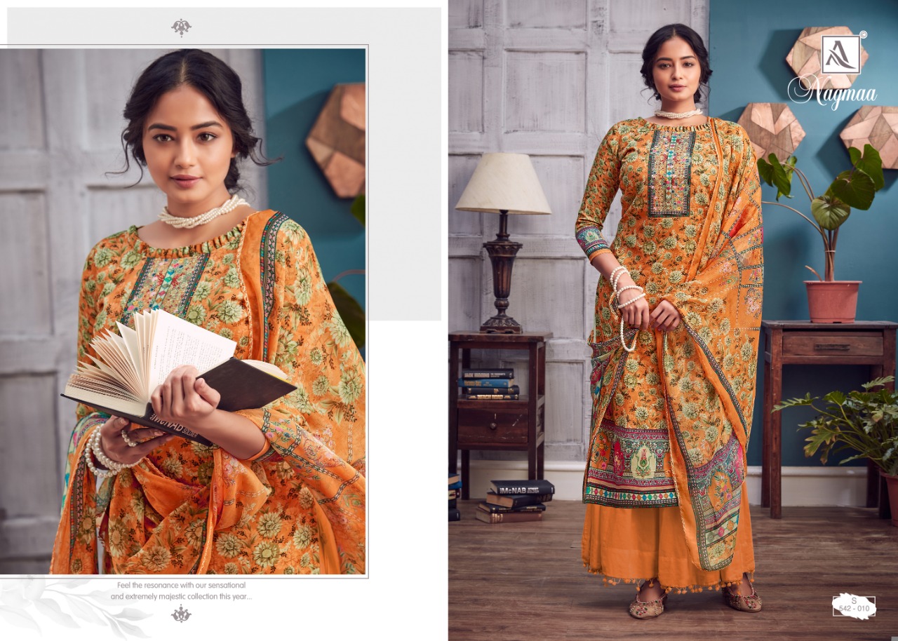 Alok  Presrnts  Nagmaa Designer Dress Material Collection