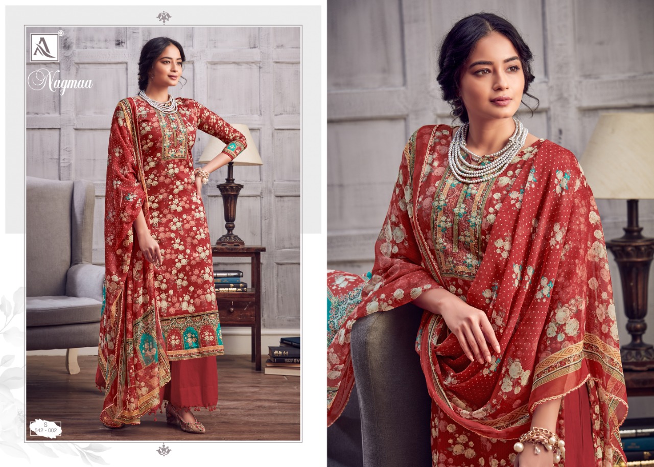 Alok  Presrnts  Nagmaa Designer Dress Material Collection