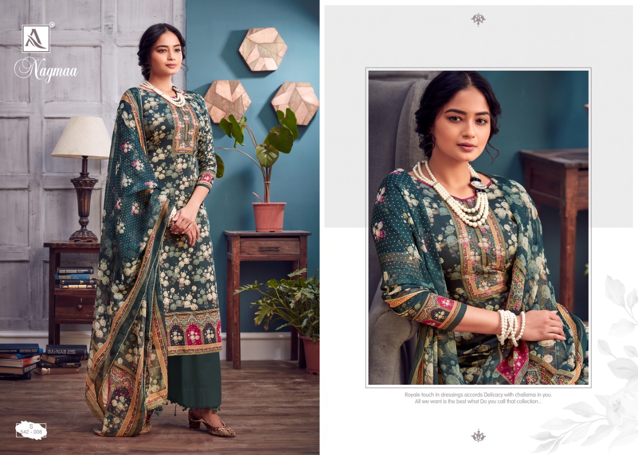 Alok  Presrnts  Nagmaa Designer Dress Material Collection