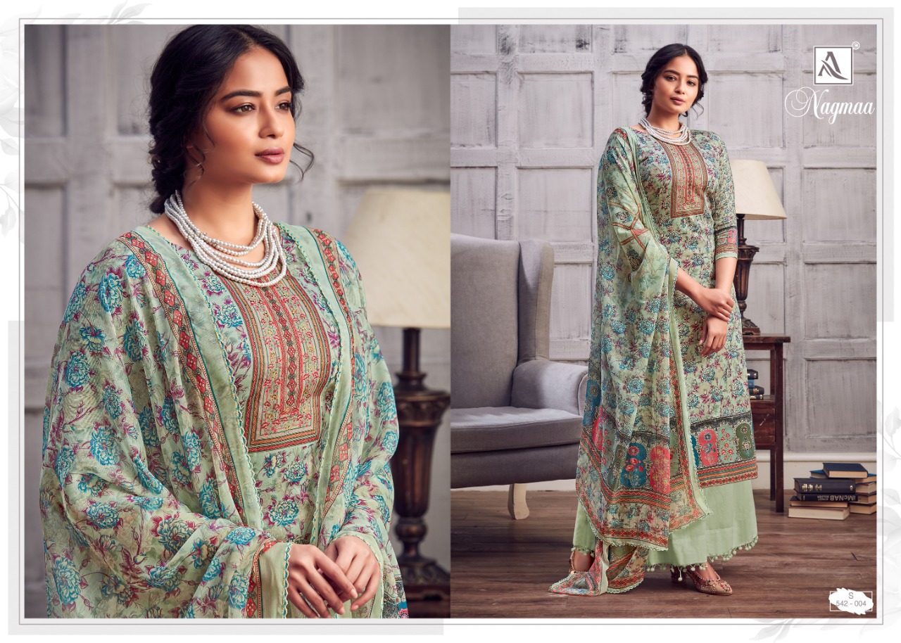Alok  Presrnts  Nagmaa Designer Dress Material Collection