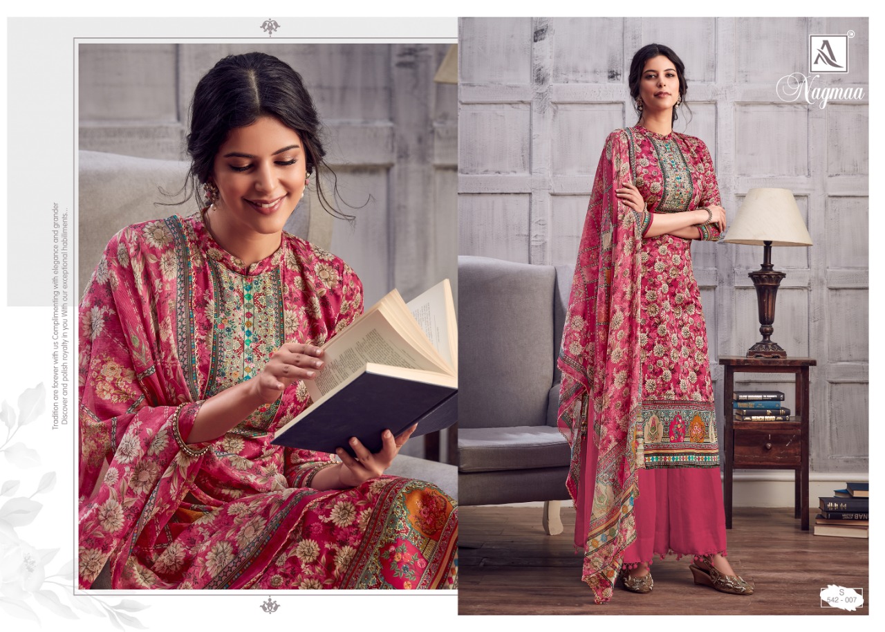 Alok  Presrnts  Nagmaa Designer Dress Material Collection
