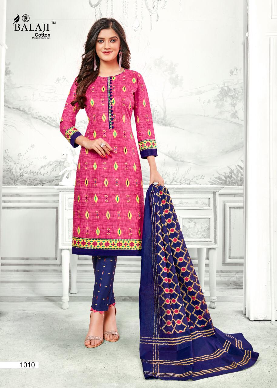 Balaji  Presents Ikkat Prime  Cotton  Dress Materials