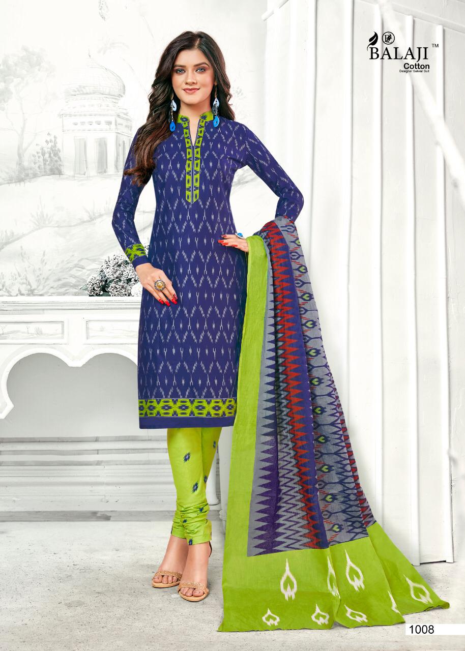 Balaji  Presents Ikkat Prime  Cotton  Dress Materials