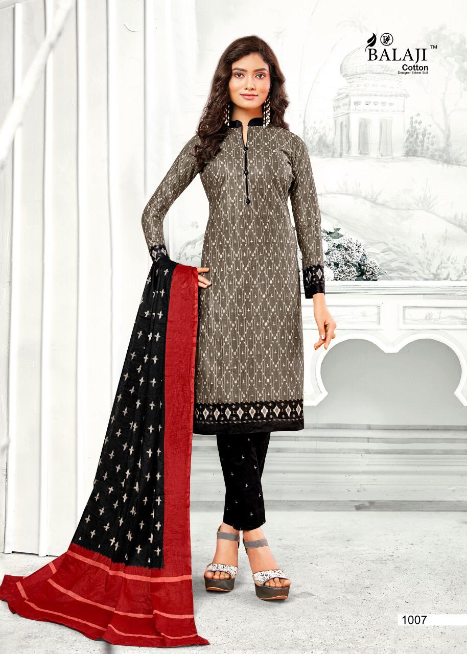 Balaji  Presents Ikkat Prime  Cotton  Dress Materials