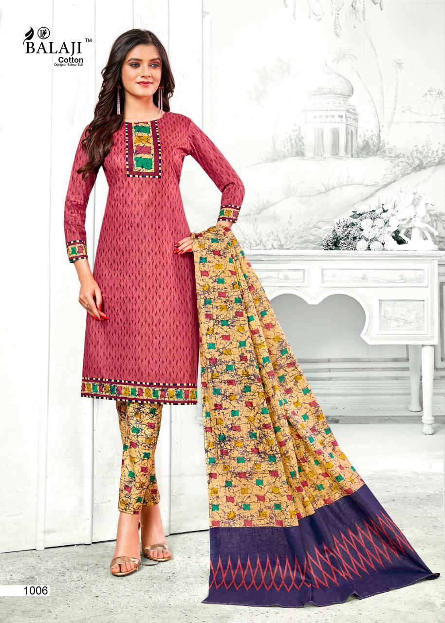 Balaji  Presents Ikkat Prime  Cotton  Dress Materials