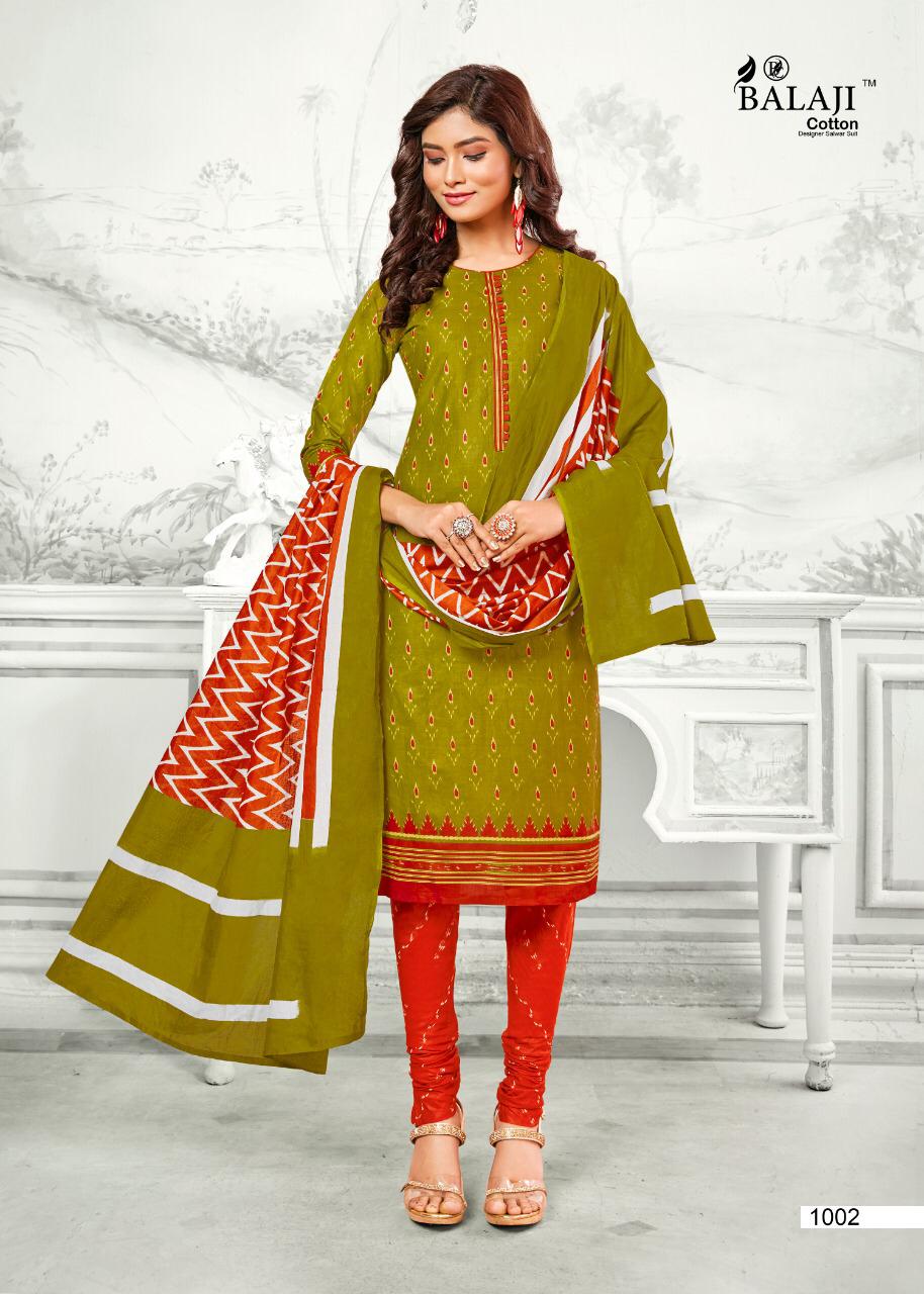 Balaji  Presents Ikkat Prime  Cotton  Dress Materials