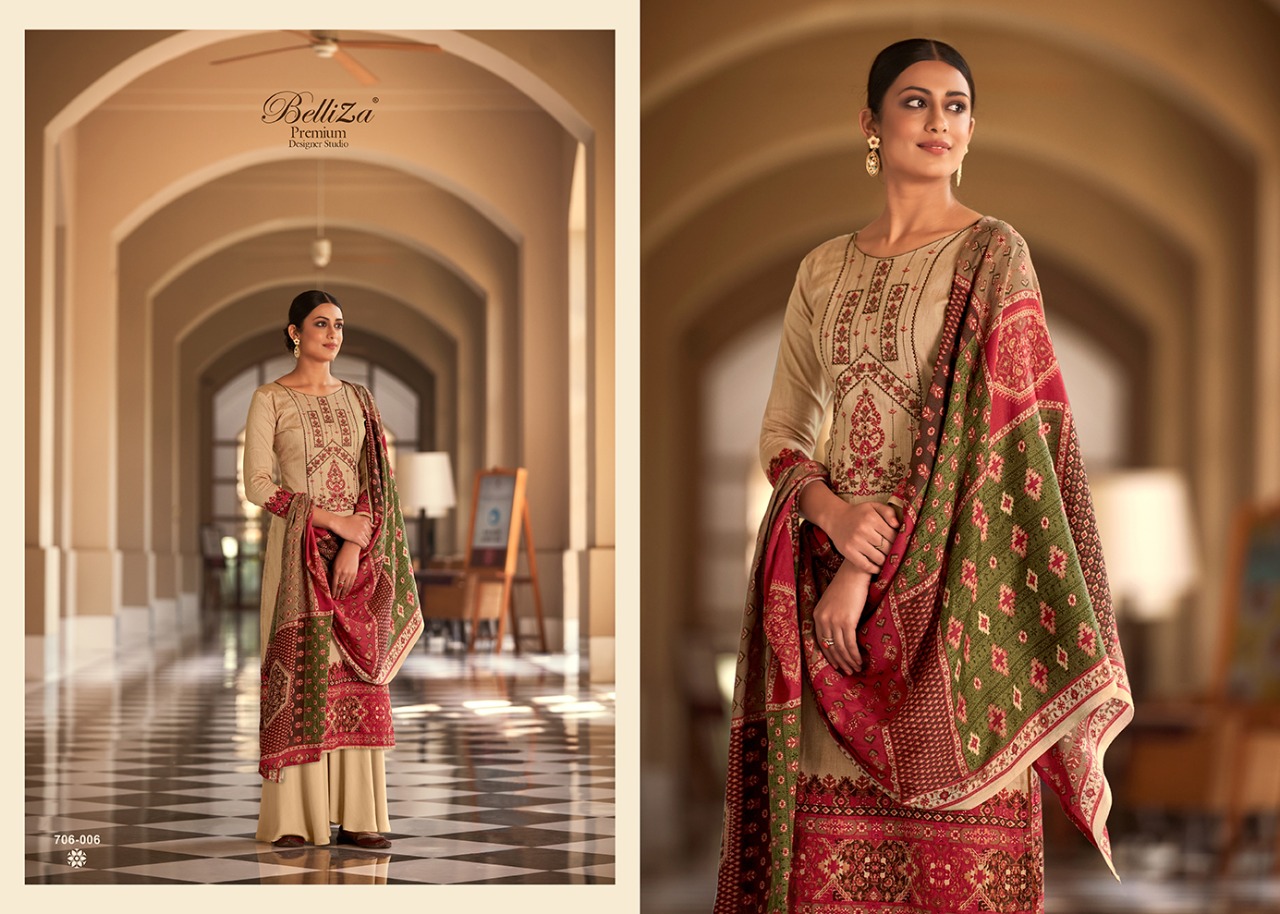 Belliza Presents  Rozaan Printed Fancy Designer Dress Material Collection