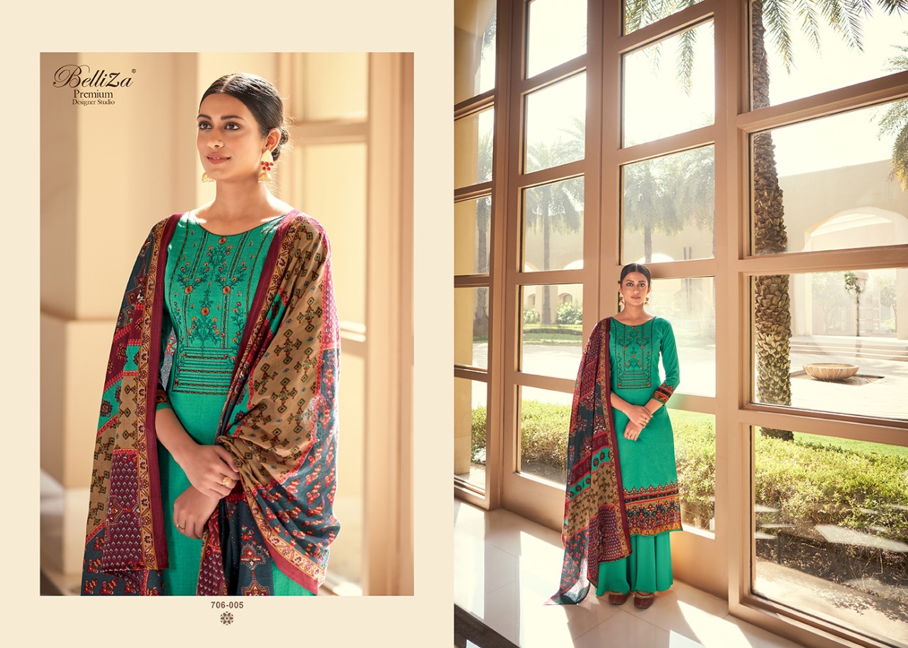 Belliza Presents  Rozaan Printed Fancy Designer Dress Material Collection