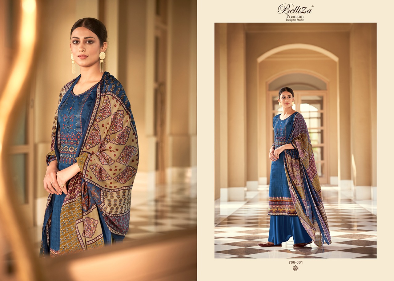 Belliza Presents  Rozaan Printed Fancy Designer Dress Material Collection