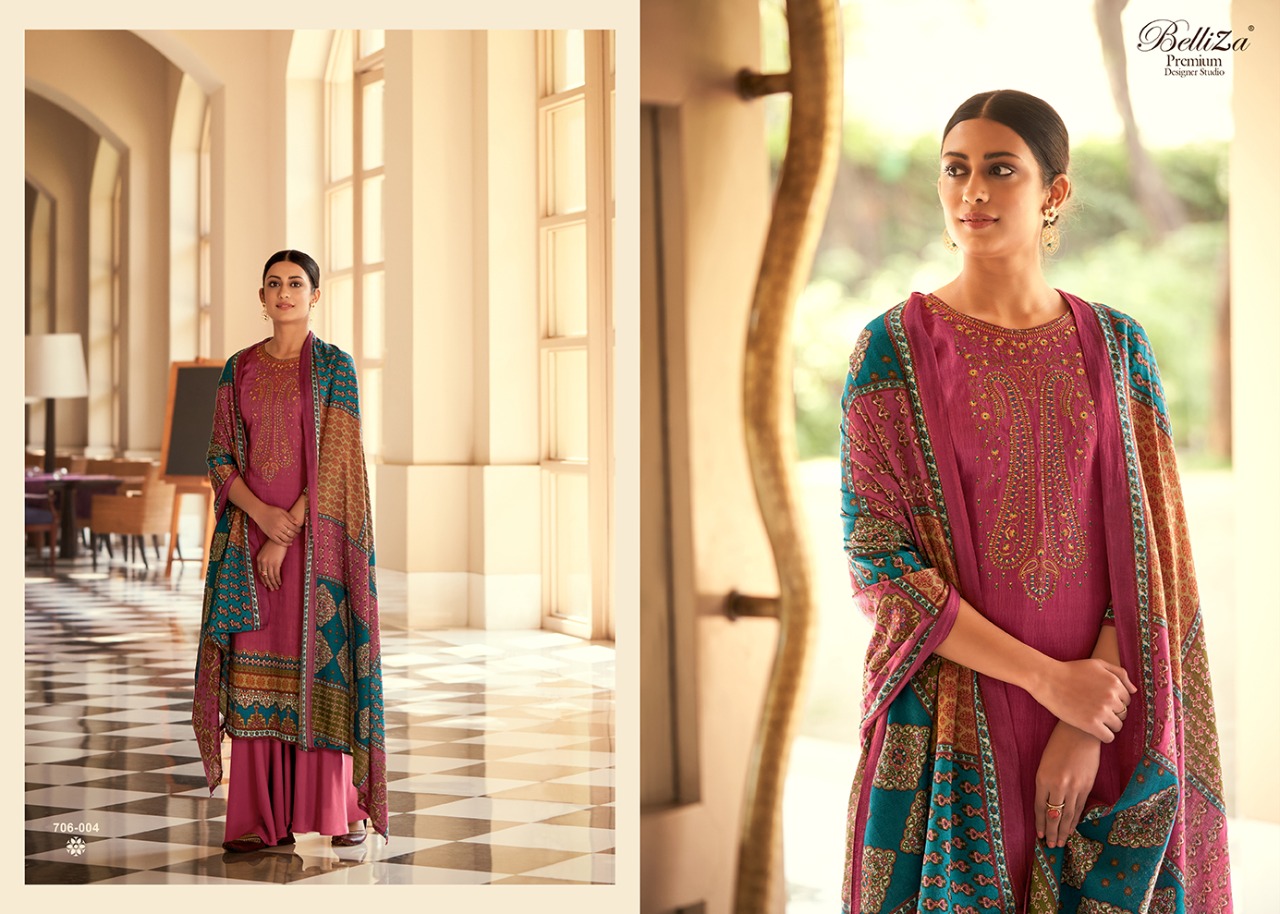 Belliza Presents  Rozaan Printed Fancy Designer Dress Material Collection