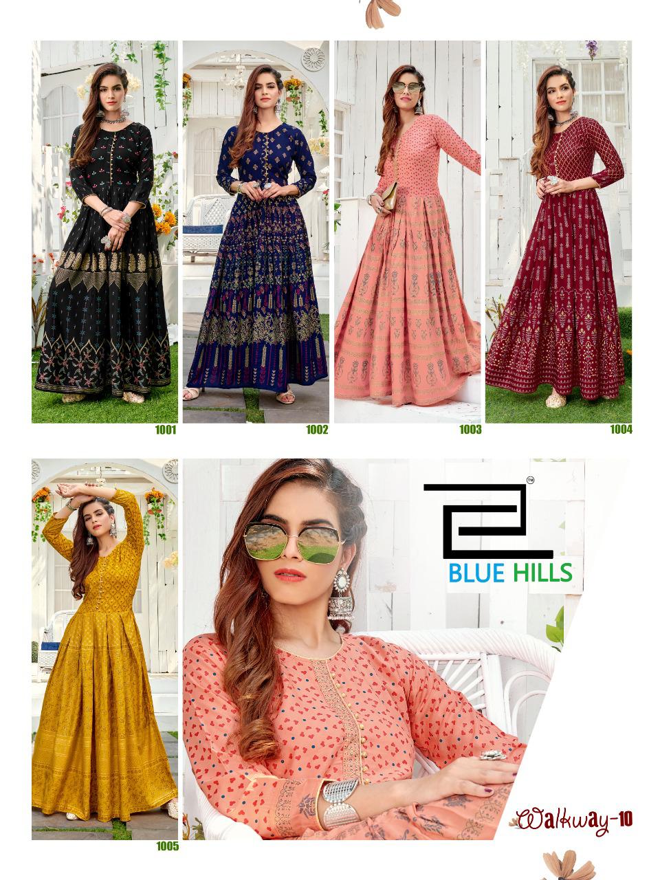 Blue Hills By  Walkway Vol 10  Designer Long Kurti Collection