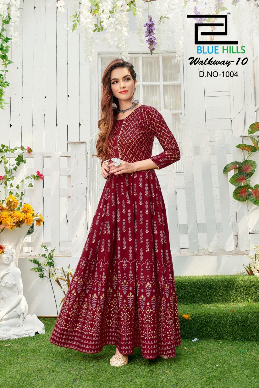 Blue Hills By  Walkway Vol 10  Designer Long Kurti Collection