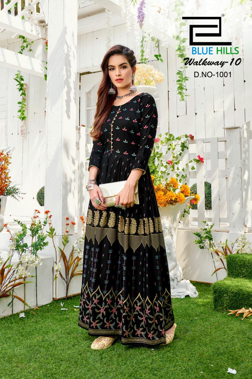 Blue Hills By  Walkway Vol 10  Designer Long Kurti Collection