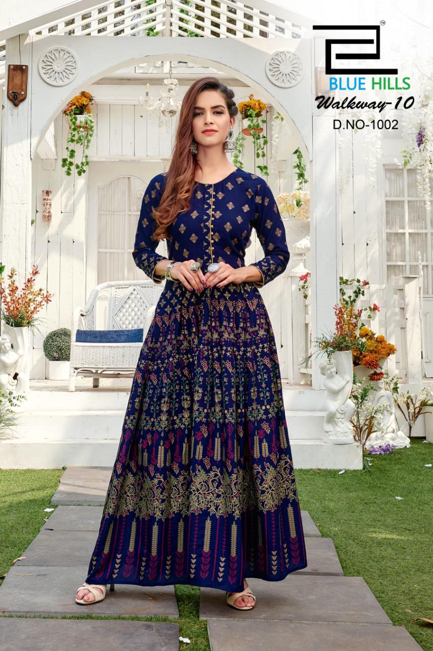 Blue Hills By  Walkway Vol 10  Designer Long Kurti Collection