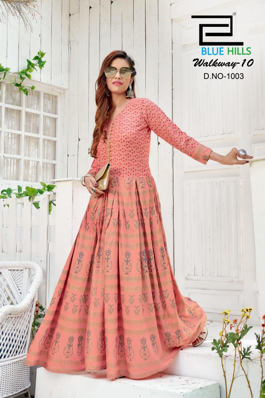 Blue Hills By  Walkway Vol 10  Designer Long Kurti Collection