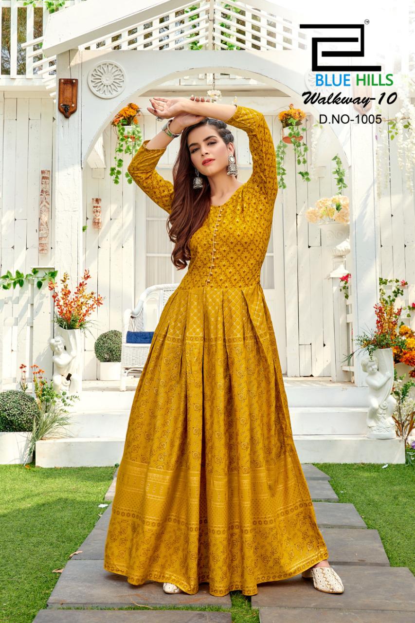 Blue Hills By  Walkway Vol 10  Designer Long Kurti Collection