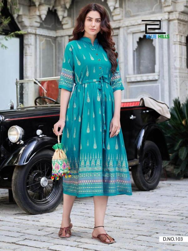 Blue Hills  Presents Gold Fish  Vol 1  Long Kurti Collection