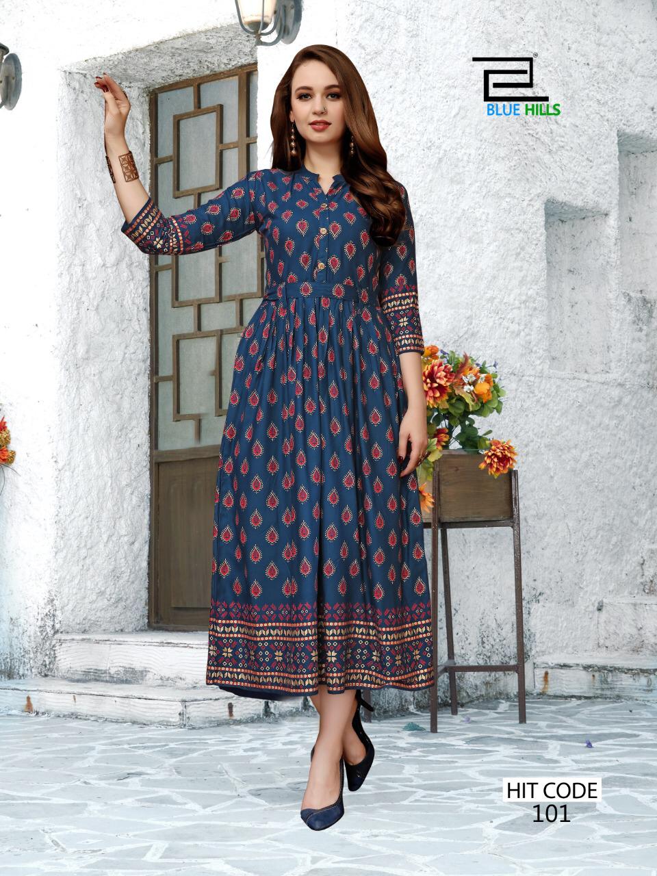 Blue Hills   Presents  Walkway Hit  Ethnic Wear Long Kurti Collection