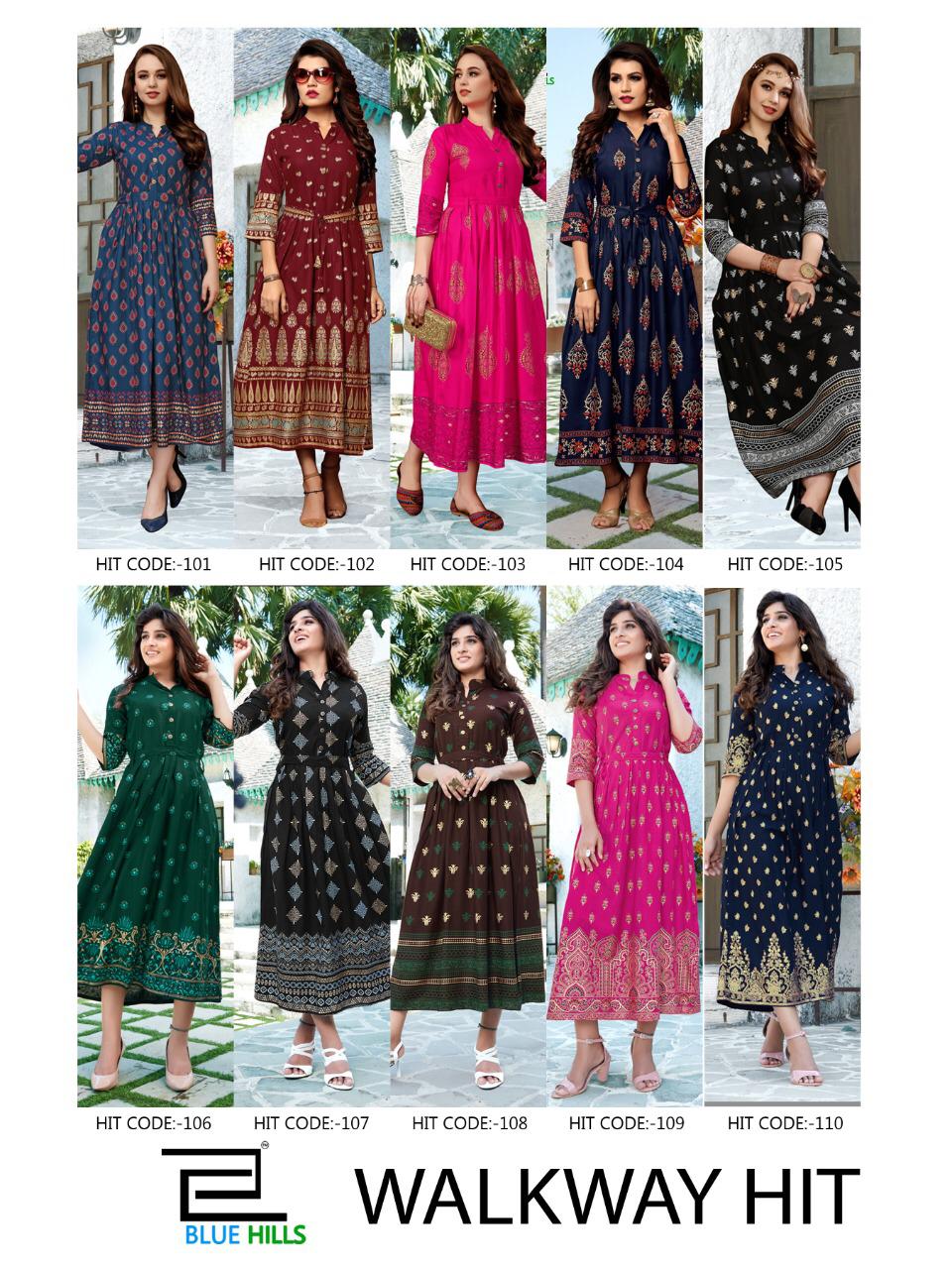 Blue Hills   Presents  Walkway Hit  Ethnic Wear Long Kurti Collection