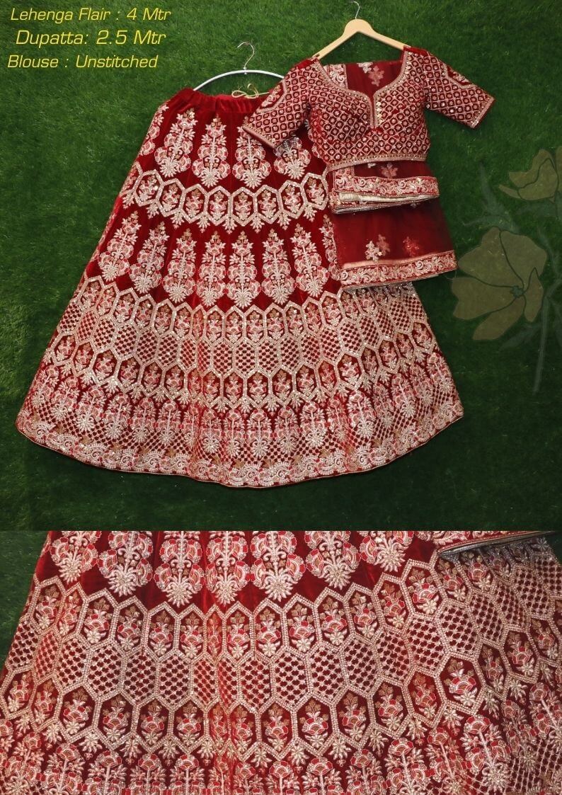 Fc Presents  Series 1809 Designer Wedding Wear Velvet Lehenga Collection