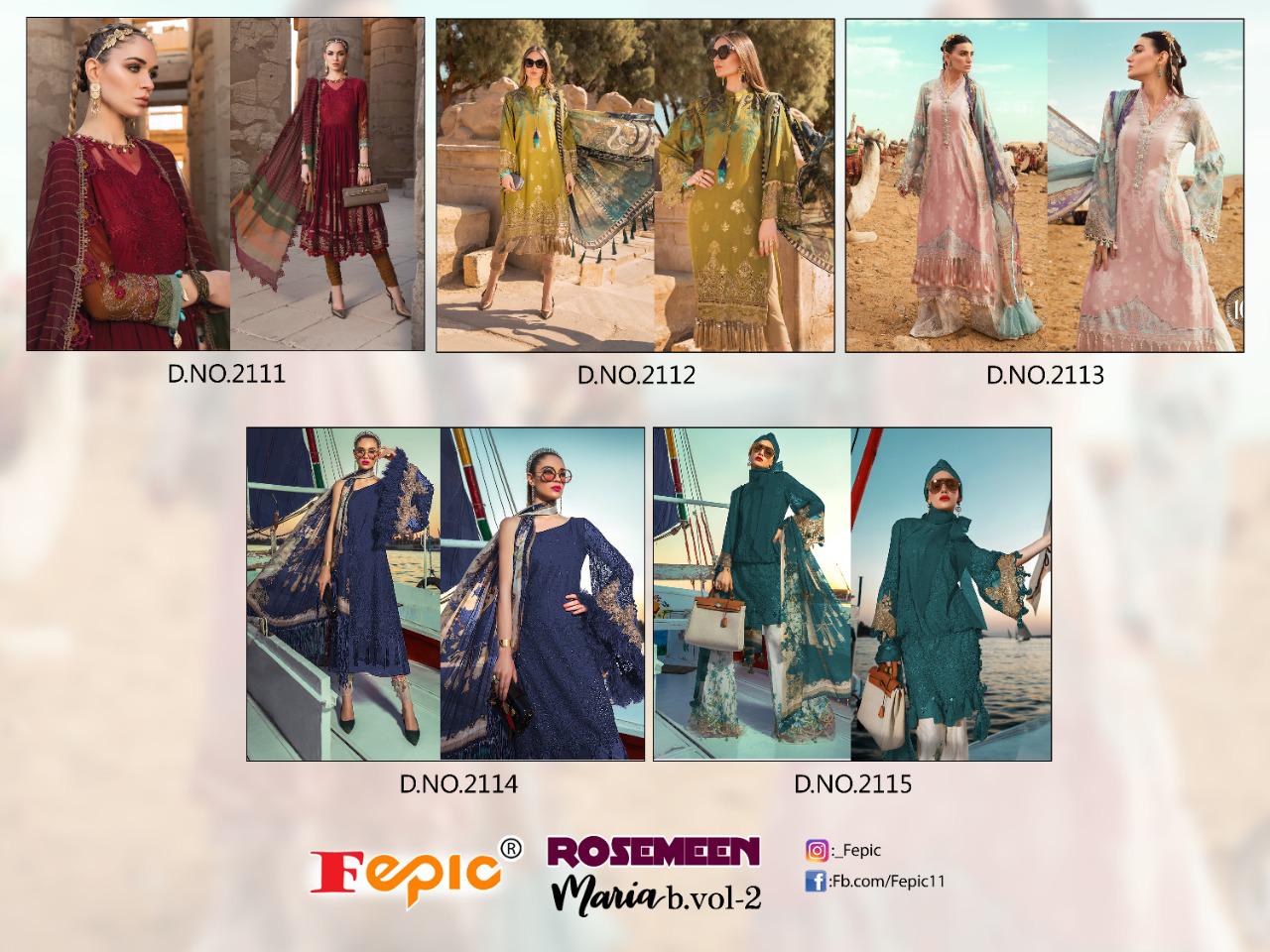 Fepic  Presents Rosemeen Maria B  Vol 2 Pakistani Salwar Suits
