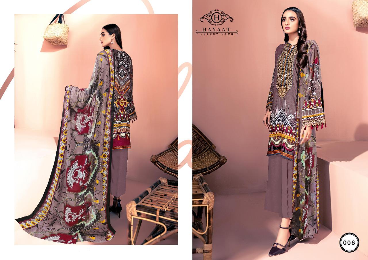 Hayaat Luxury Lawn Karachi Dress Materials Collection