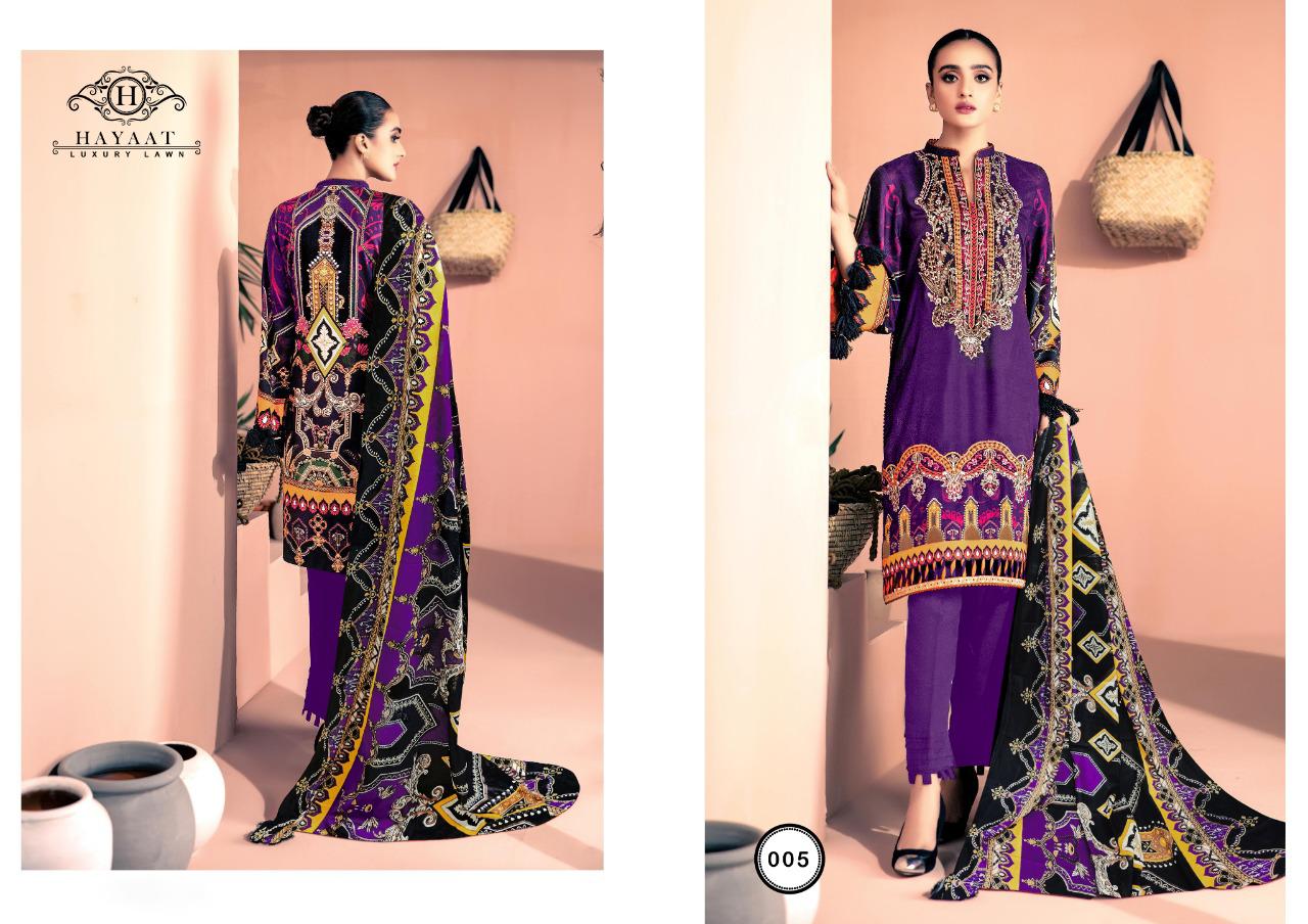 Hayaat Luxury Lawn Karachi Dress Materials Collection