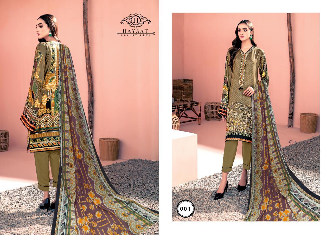 Hayaat Luxury Lawn Karachi Dress Materials Collection