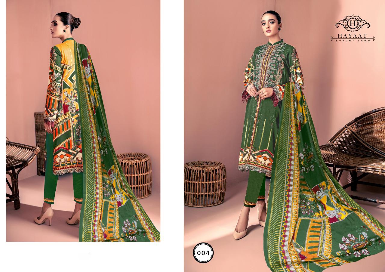 Hayaat Luxury Lawn Karachi Dress Materials Collection