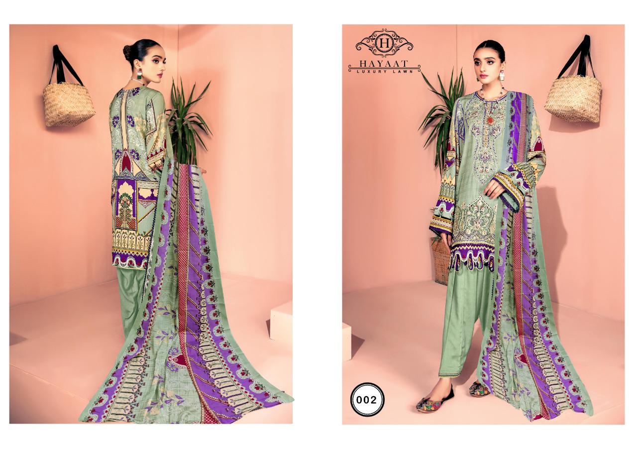 Hayaat Luxury Lawn Karachi Dress Materials Collection