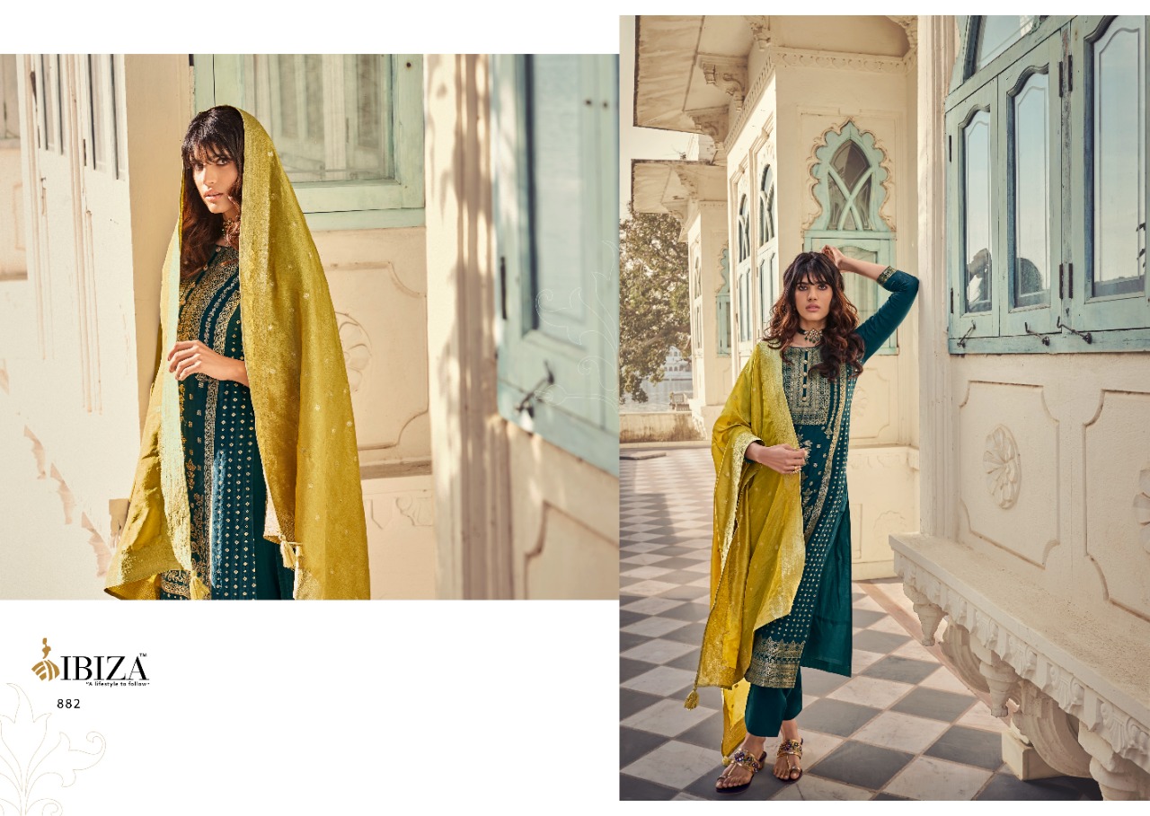 Ibiza  Presents Silky Designer Dress Material