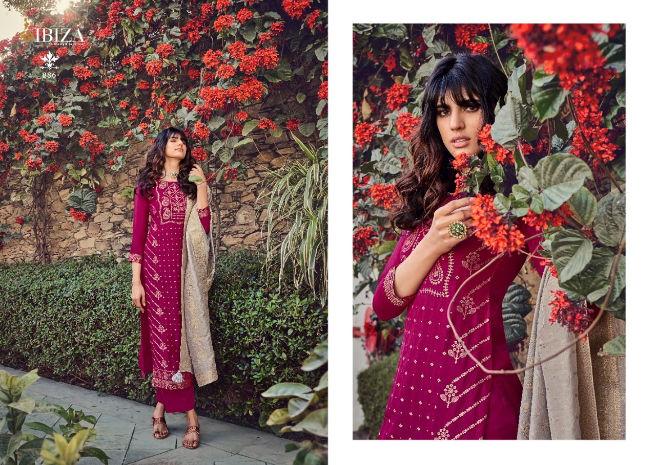 Ibiza  Presents Silky Designer Dress Material