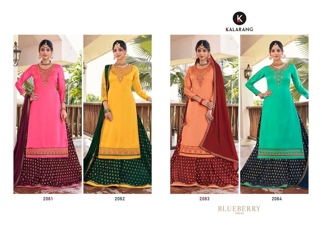 Kalarang  Presents Blueberry  Vol 3  Designer Salwar Suits Collection