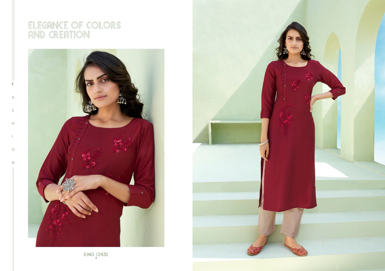 Kalaroop Presents Octavia Vol 7 Fancy Straight Cut Designer Kurtis