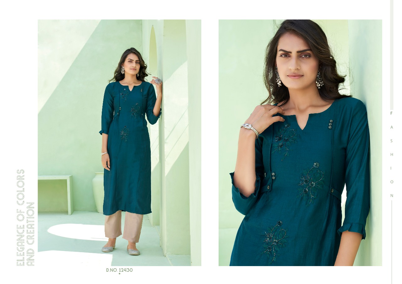 Kalaroop Presents Octavia Vol 7 Fancy Straight Cut Designer Kurtis
