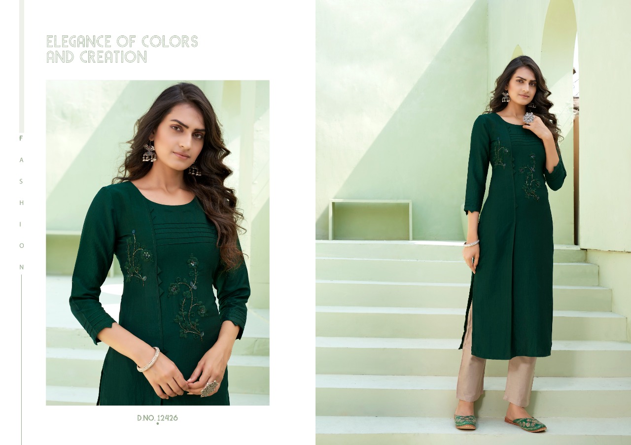 Kalaroop Presents Octavia Vol 7 Fancy Straight Cut Designer Kurtis