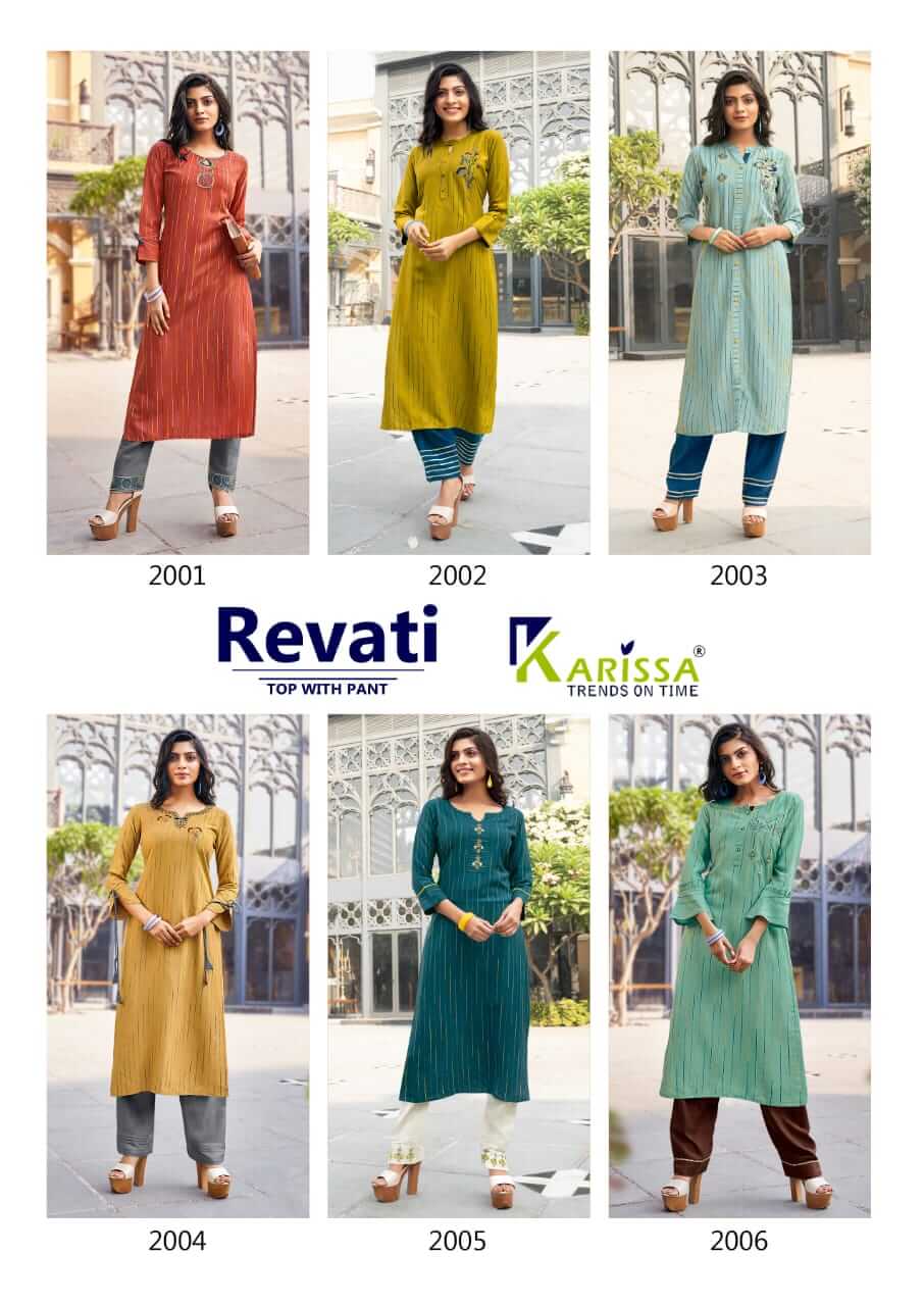 Karissa Presents Revati Designer Kurti  With Bottom