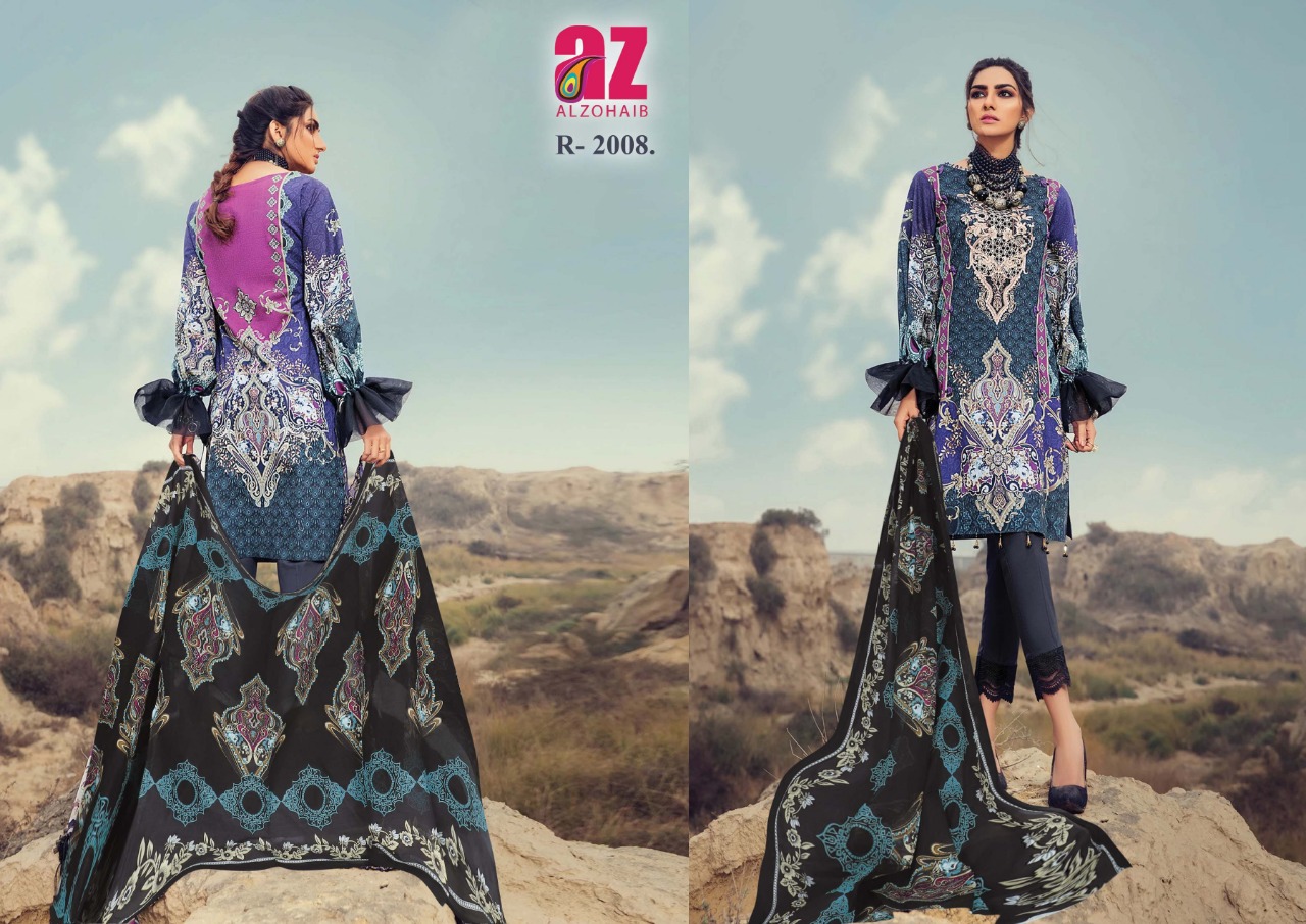 Keval Fab Al Zohaib  Roohi Pure Lawn  Cotton Print Dress Materials