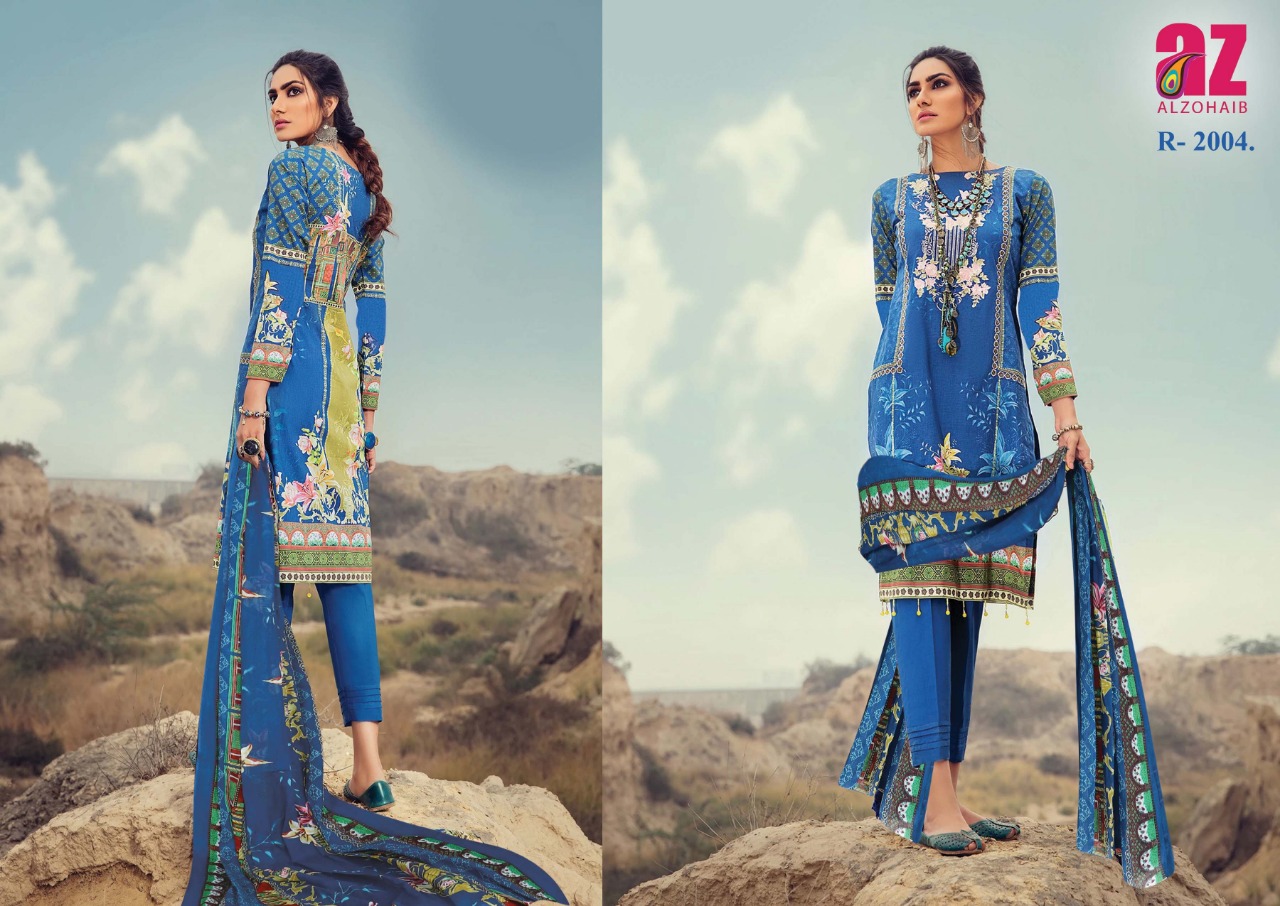 Keval Fab Al Zohaib  Roohi Pure Lawn  Cotton Print Dress Materials